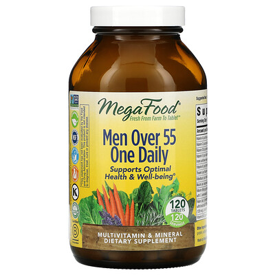 

MegaFood мультивитамины для мужчин старше 55 лет, для приема один раз в день, 120 таблеток