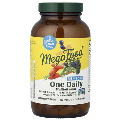 Product Image for MegaFood, Men's 55+, One Daily Multivitamin, 120 Tablets