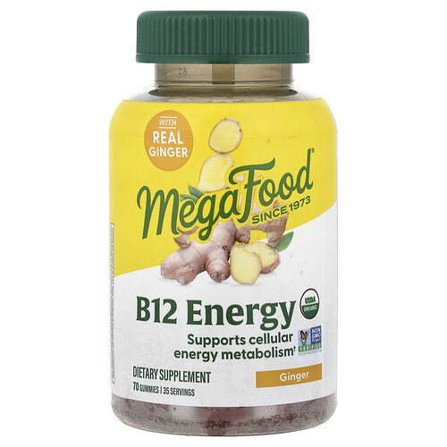 Megafood B12 Energy Gummies, Ginger, 70 Gummies