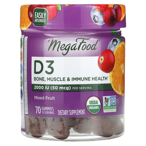 D3 1000 IU 25 mcg Bone, Muscle & Immune Support Mixed Fruit