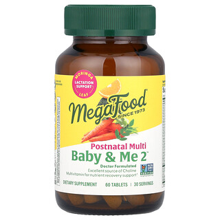 MegaFood, Baby & Me 2™, Doğum Sonrası Multi, 60 Tablet