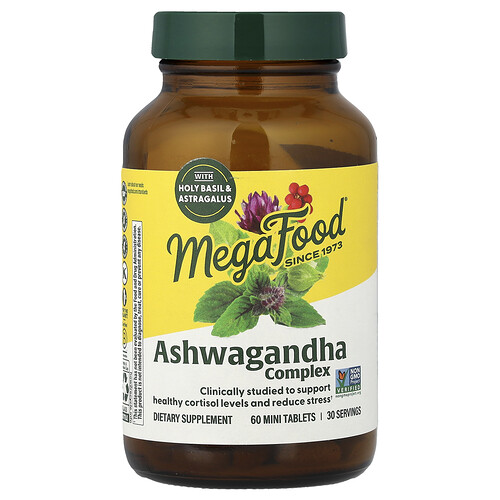 MegaFood, Ashwagandha Complex, Ashwagandha-Komplex, 60 Mini-Tabletten