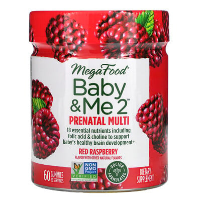 

MegaFood Baby & Me 2 Prenatal Multivitamin Red Raspberry 60 Gummies