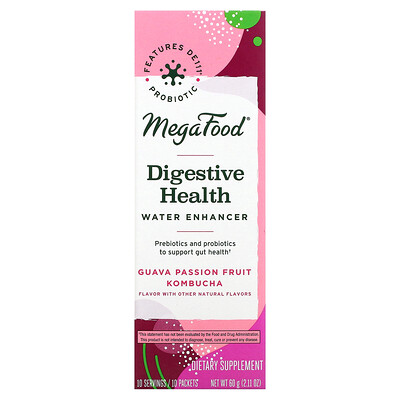 

MegaFood Digestive Health, Water Enhancer, чайный гриб из гуавы и маракуйи, 10 пакетиков по 6 г (0,21 унции)