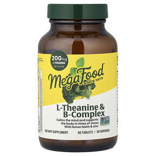 MegaFood, L-théanine et complexe B, 60 comprimés