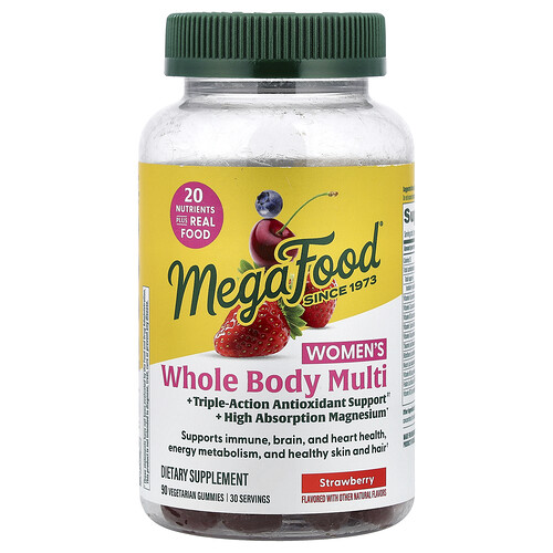 Megafood Women's Whole Body Multi Gummy, Strawberry, 90 Vegetarian Gummies