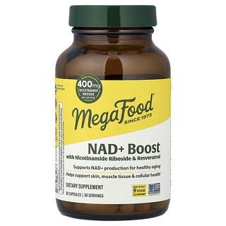 MegaFood, Reforço de NAD+, 60 Cápsulas