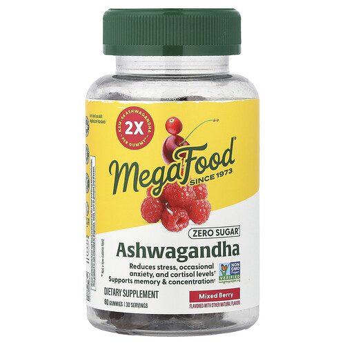 Megafood Ashwagandha Gummies, Mixed Berry, 60 Gummies