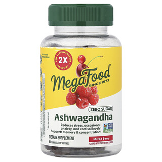 MegaFood, Gomas de Ashwagandha, Mistura de Frutos Silvestres, 60 Gomas