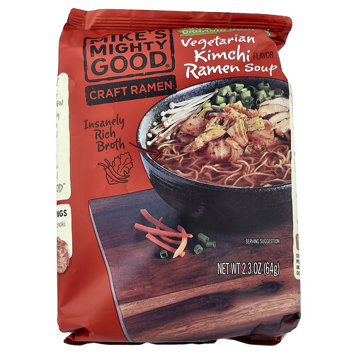 Mike's Mighty Good, Craft Ramen, Vegetarian Kimchi Ramen Soup, 2.3 oz (64 g)