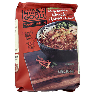 Mike's Mighty Good, Ramen artesanal, Sopa de ramen vegetariana con kimchi, 64 g (2,3 oz)