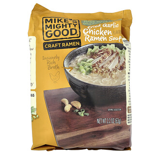 Mike's Mighty Good, Ramen artesanal, Sopa de ramen de pollo frito con ajo, 63 g (2,2 oz)