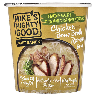 Mike's Mighty Good, Craft Ramen™, Sopa de ramen con caldo de huesos de pollo, 48 g (1,6 oz)