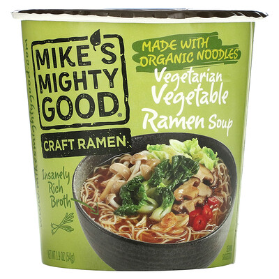 Купить Mike's Mighty Good Craft Ramen, вегетарианский овощной суп рамен, 54 г (1, 9 унции)