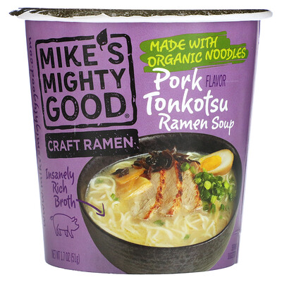 Купить Mike's Mighty Good Craft Ramen Cup, суп тонкоцу из свинины, 51 г (1, 7 унции)