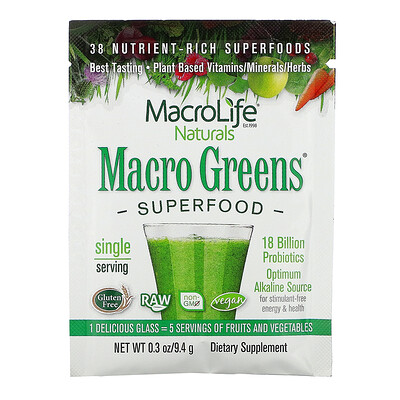 Macrolife Naturals Macro Greens, Superfood, 9.4 g
