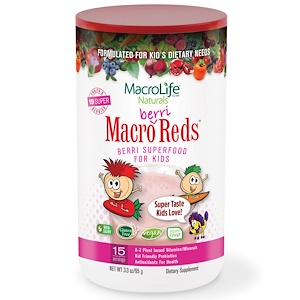 Купить Macrolife Naturals, Макро красные — ягоды, особо питательный ягодный продукт для детей, фрукты и ягоды, 95 г (3,3 унции)  на IHerb