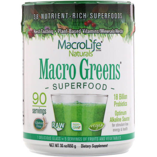 Macrolife Naturals, Macro Greens, Superfood, 850 g (30 oz)