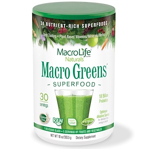 Купить Macrolife Naturals, Macro Greens, суперпродукт, богатый питательными веществами, 10 унций (283,5 г)  на IHerb