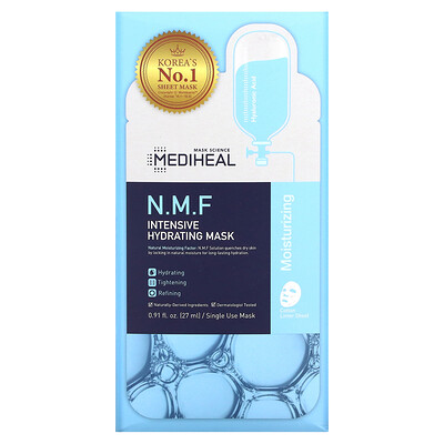 

Mediheal, N.M.F Intensive Hydrating Beauty Mask, 5 Sheets, 0.91 fl oz (27 ml) Each