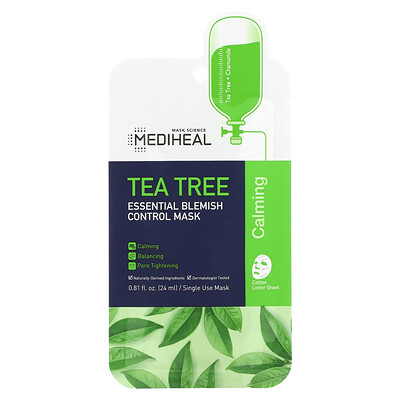 Mediheal чайное дерево, маска для устранения дефектов кожи лица, 5 шт., по 24 мл (0,81 жидк. унции)