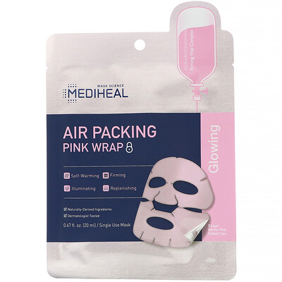 Mediheal Вакуумная тканевая маска, с розовым комплексом, 5 шт., 20 мл (0,67 жидк. унции) в каждой