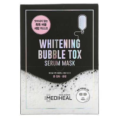 

Mediheal, Whitening Bubble Tox Serum Beauty Mask, 10 Sheets, 21 ml Each