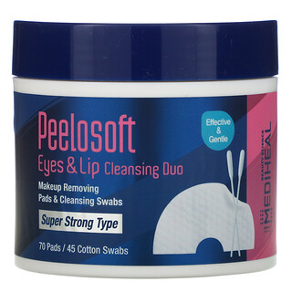 Mediheal, Peelosoft Eyes & Lip Cleansing Duo, 70 подушечек / 45 ватных тампонов