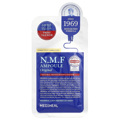 MEDIHEAL, N.M.F Ampoule Beauty Mask, Original, 1 Sheet, 0.91 fl oz (27 ml)
