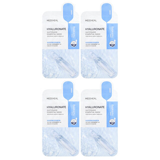 MEDIHEAL, Máscara Essencial de Beleza Hyaluronate Watermide, 4 Folhas, 24 ml (0,81 fl oz) Cada