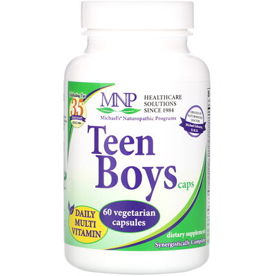 Капсулы для мальчиков-подростков, Мультивитамины для ежедневного приема, 60 вегетарианских и кошерных капсул