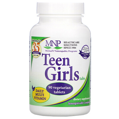 Michael's Naturopathic Таблетки для девочек-подростков, ежедневные поливитамины, 90 вегетарианских таблеток