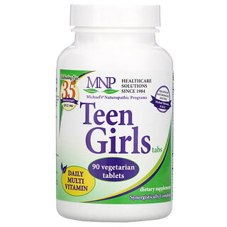 Michael's Naturopathic, Comprimidos para niñas adolescentes, multivitamínico diario, 90 comprimidos vegetales