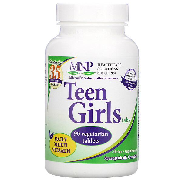 Michael's Naturopathic, Таблетки для девочек-подростков, ежедневные поливитамины, 90 вегетарианских таблеток