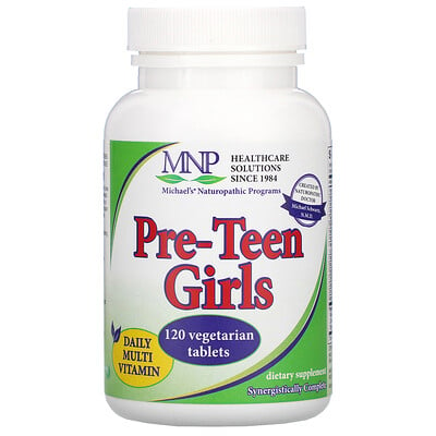 Michael's Naturopathic Pre-Teen Girls, ежедневные поливитамины, 120 вегетарианских таблеток