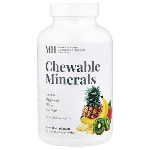 Michael's Health Chewable Minerals, Natural Fruit Punch, 90 Chewable Vegan Wafers