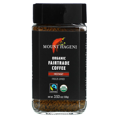 Купить Mount Hagen органический растворимый кофе, приобретенный с соблюдением принципов справедливой торговли, сублимированный, 100 г (3, 53 унции)