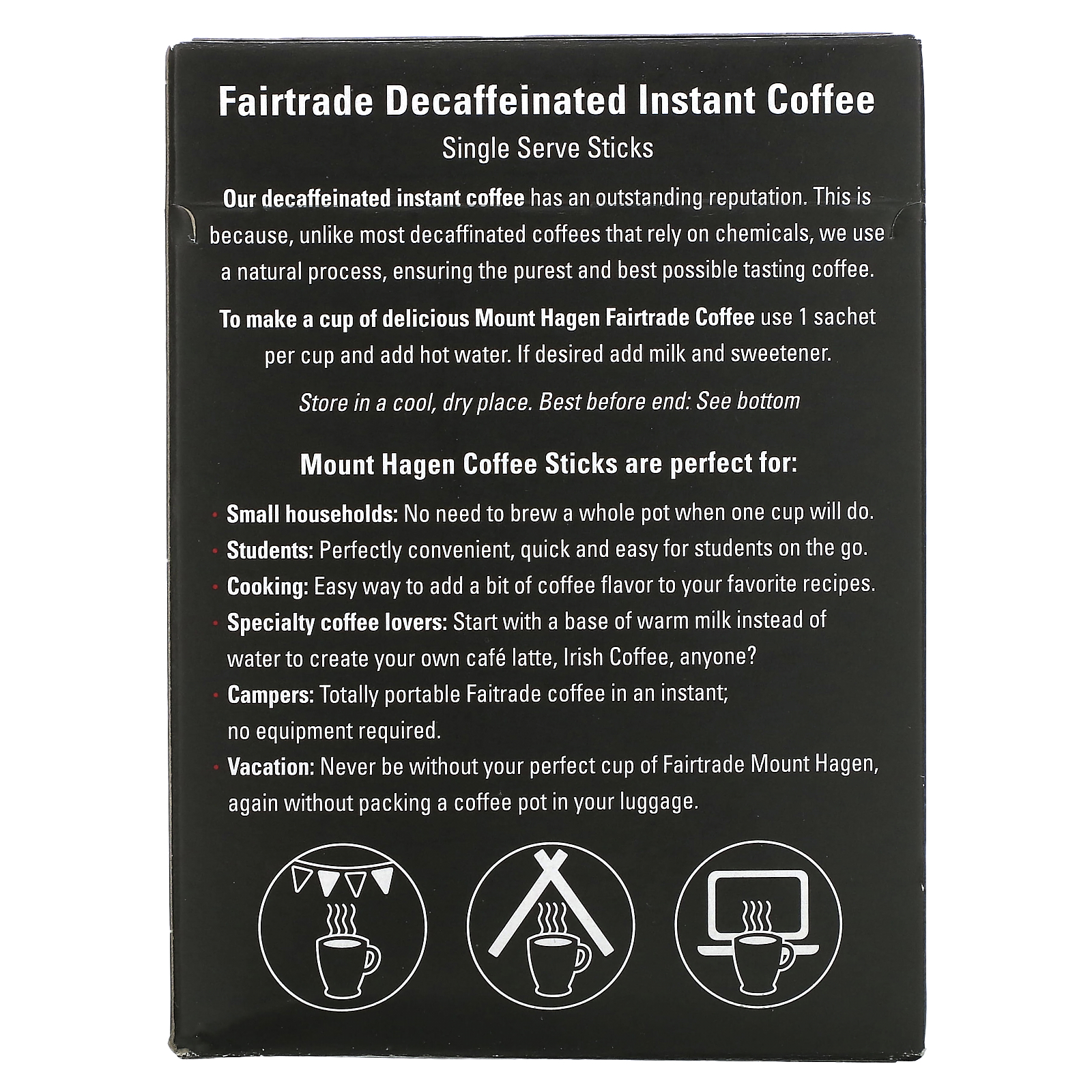 Mount Hagen, Organic Fairtrade Decaffeinated Instant Coffee, 25