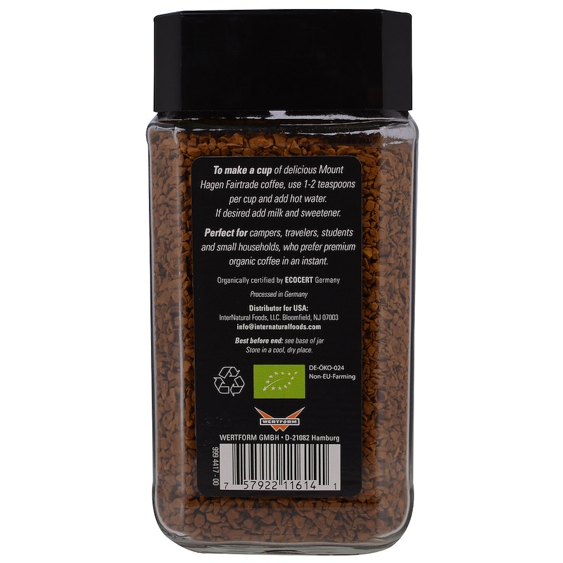 Mount Hagen Organic Fairtrade Coffee Instant Freeze Dried 3 53 Oz   9 