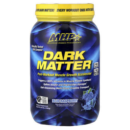 MHP, DARK MATTER, Muskelwachstumsbeschleuniger nach dem Training, Blaue Himbeere, 1.560 g (3,44 lbs.)