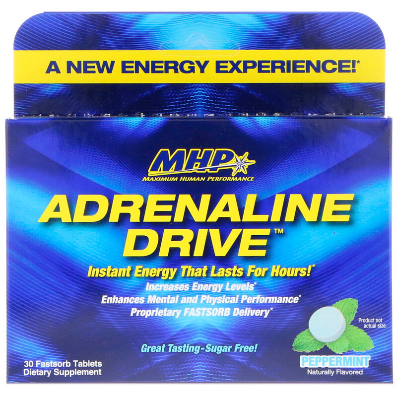 MHP, Adrenaline Drive, Peppermint, 30 Fastsorb Tablets iHerb