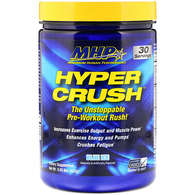 

MHP Hyper Crush, предтренировочный стимулятор, синий лед, 0,93 ф. (423 г)