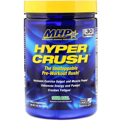 MHP Hyper Crush, Предтренировочная формула, Кислятина, 1,02 фунта (461 г)