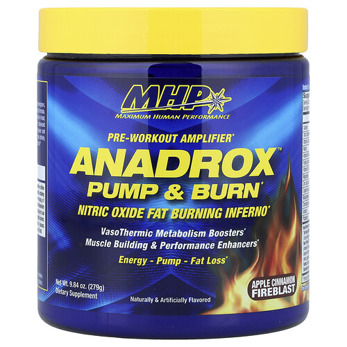 Mhp Anadrox Pump & Burn, Pre-Workout Amplifier, Apple Cinnamon Fireblast, 9.84 oz (279 g)