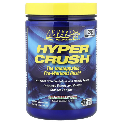 Mhp Hyper Crush™, Pre-Workout, Strawberry Kiwi, 1 lbs (453 g)