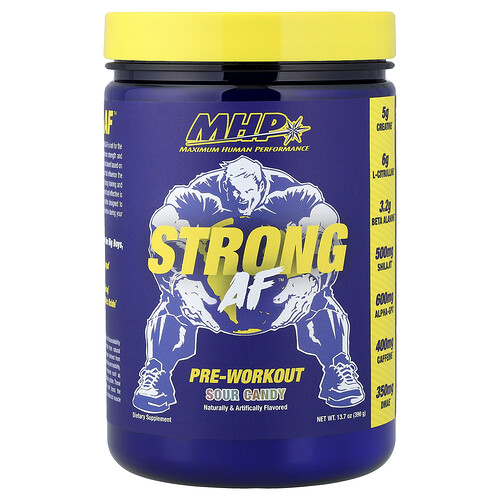 Mhp Strong AF™ Pre-Workout, Sour Candy, 13.7 oz (390 g)