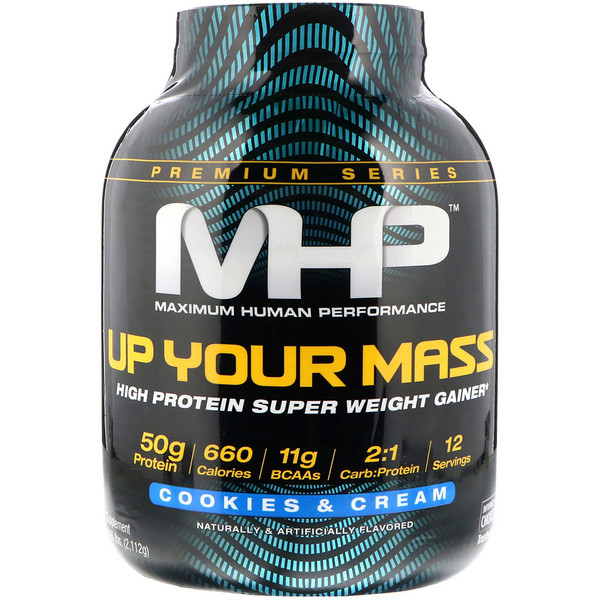 MHP, Up Your Mass, High Protein Super Weight Gainer, Cookies & Cream, 4