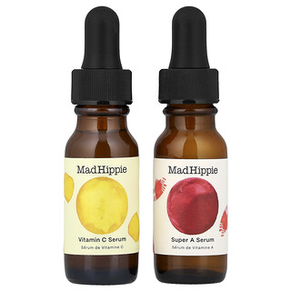 Mad Hippie, Paquete doble para el día y la noche, Sérum con vitamina C y superácidos A, 2 frascos, 15 ml (0,5 oz. líq.) cada uno