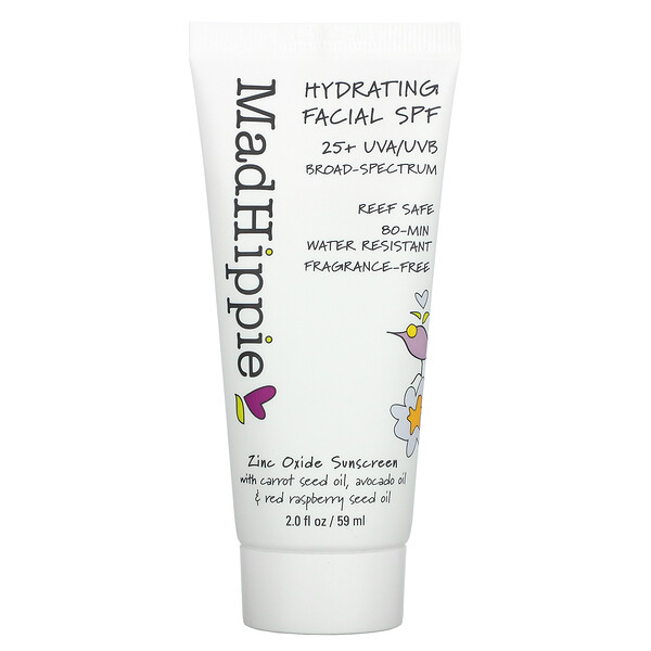 Mad Hippie, ハイドレーティングフェイシャルSPF、25+、無香料、59ml（2液量オンス）