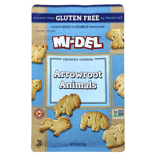 Mi-del Cookies Crunchy Cookies, Arrowroot Animals , 8 oz (227 g)